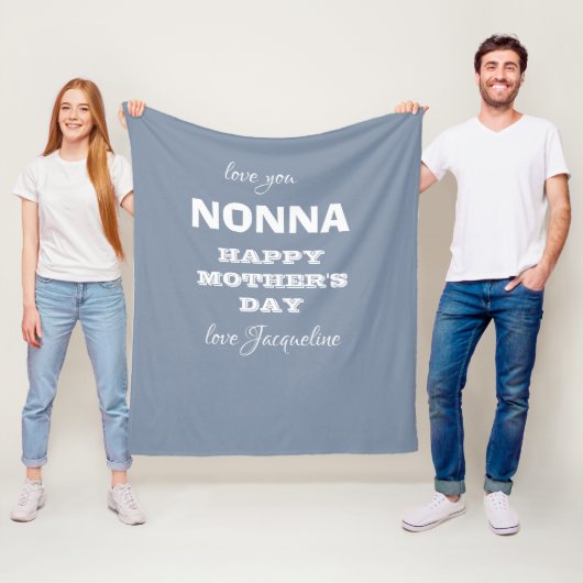 Großmutter NONNA Muttertag Custom Blue Niedlich Fleecedecke (Beispiel)