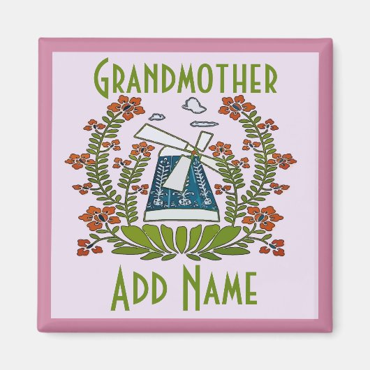 Großmutter, Pennsylvania, Niederländisch, Windmühl Magnet (Vorne)