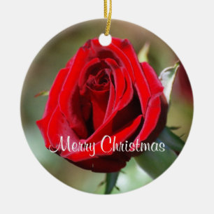 Großmutter Personalisierte Rote Rose Keramikornament