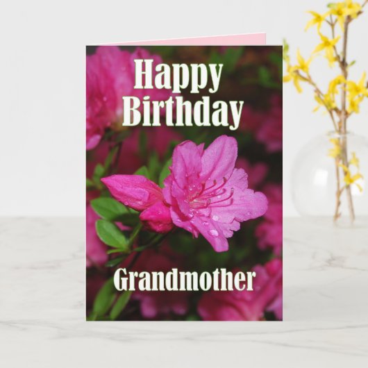 Großmutter Pink Azalea Happy Birthday Karte (Gelbe Blume)