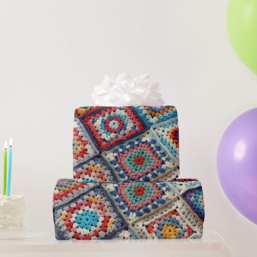 Großmutter-Quadrat-Häkeldecke  Geschenkpapier (Partygeschenke)