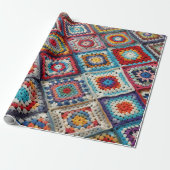 Großmutter-Quadrat-Häkeldecke  Geschenkpapier (Ungerollt)