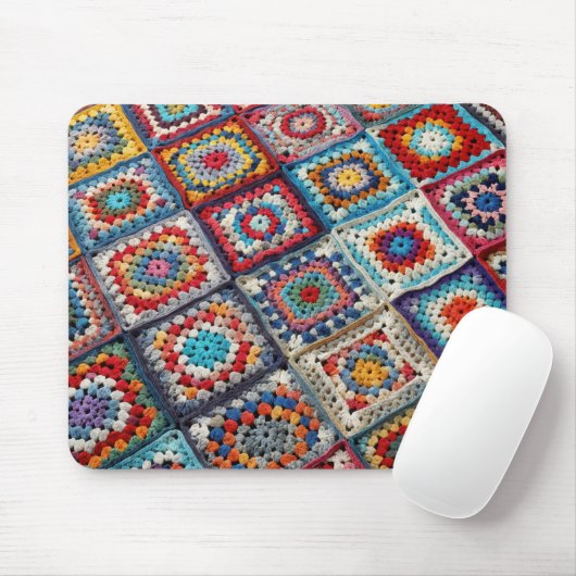 Großmutter-Quadrat-Häkeldecke Mousepad (Mit Mouse)