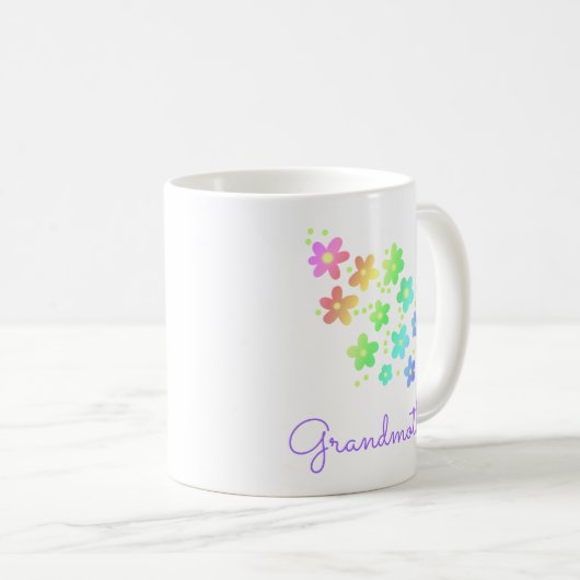 Großmutter Rainbow Blume Tasse (VorderseiteRechts)