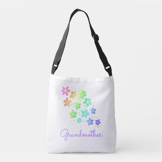Großmutter Rainbow-Blume Tragetaschen Mit Langen Trägern (Rückseite)