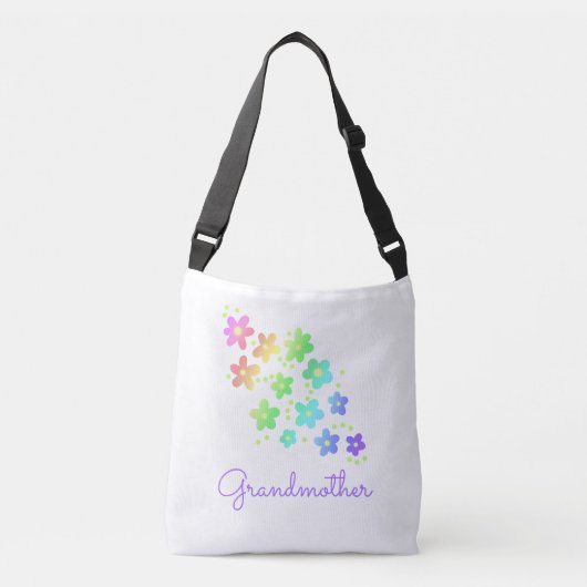 Großmutter Rainbow-Blume Tragetaschen Mit Langen Trägern (Vorderseite)