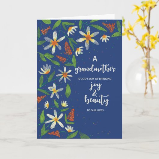 Großmutter Religious Birthday Daisies Wildblume Karte (Gelbe Blume)