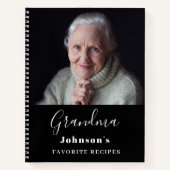 Großmütter rezeptiert Schwarz-weißes Foto Notizblock (Vorderseite)
