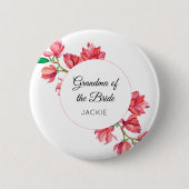 Großmutter Rosa Weiße Farbe Blüte Button (Vorderseite)