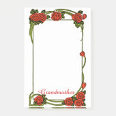 Großmutter - Rote Rosen Grenze - groß Post-it Klebezettel (Vorderseite)