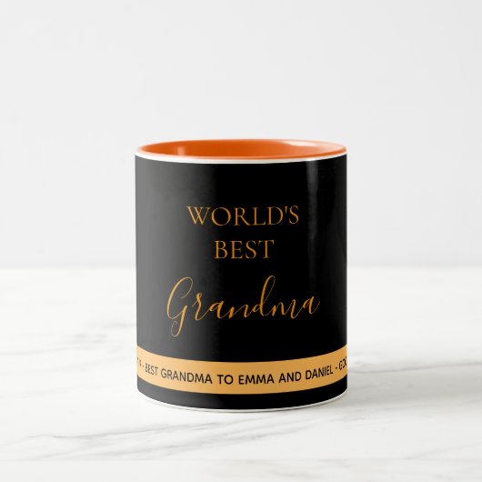 Großmutter Schwarz modern Zweifarbige Tasse (Mittel)
