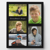 Großmutter Schwarze Enkelkinder Foto Jungen Fotoplatte (Vorderseite)