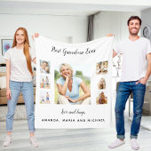 Großmutter Schwarzes Foto Collage Enkel Fleecedecke