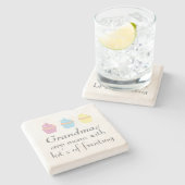 Großmütter sind Mamas mit Losen Zuckergusse Steinuntersetzer (Seitenansicht)