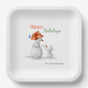 Großmutter Snowman Holiday Weihnachten Party Pappteller