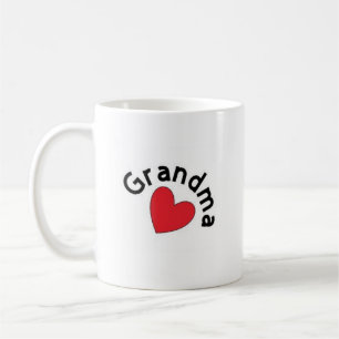 Großmutter-Tasse mit rotem Herzen Kaffeetasse