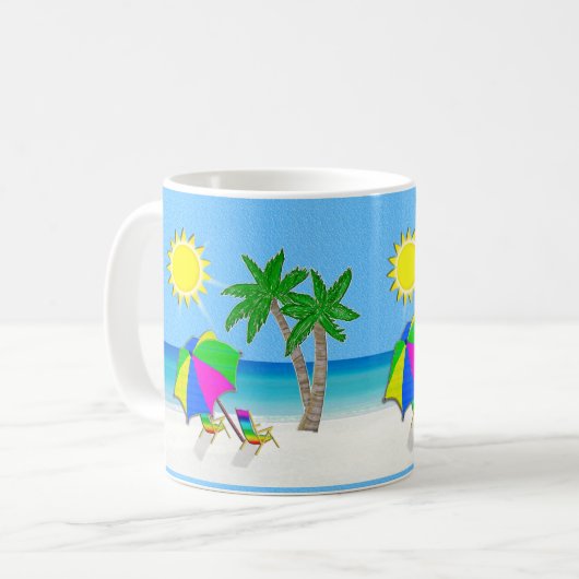GROSSMUTTER Tassen-Strand-Themed Kaffee-Tassen Kaffeetasse (Vorderseite Links)
