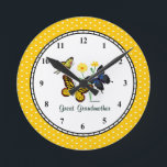 Großmutter-Uhr Runde Wanduhr<br><div class="desc">Eine Uhr speziell für Großmutter,  schön zum Muttertag,  Geburtstag,  Weihnachten oder einfach nur,  weil.  Farbenfrohe Polka Punkttrimmer können mit den Vorlagenwerkzeugen auf eine feste Farbe umgeschaltet werden.   Kann auch personalisiert werden,  wenn gewünscht.  Sie wird dieses einzigartige Geschenk Liebe!</div>