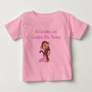 Großmutter-und des Großvaters Affe - Rosa Baby T-shirt