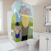 Großmutter und Enkelin, die im Graf spazieren Duschvorhang (Beispiel)