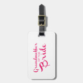 Großmutter von Bride Pink auf Weiß Gepäckanhänger (Vorderseite vertikal)