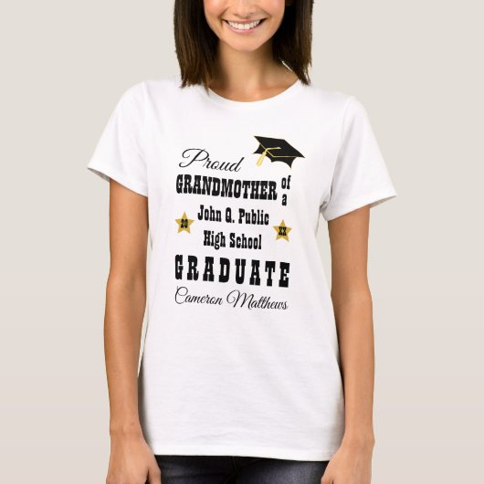 Großmutter von Graduate Name Abschluss T-Shirt (Vorderseite)