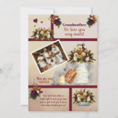 Großmutter Wir Liebe Ihr Foto fallen floral | Text Karte (Vorderseite)