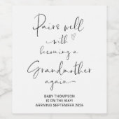 Großmutter wird Mama der Schwangerschaft Weinetikett (Einzelnes Label)