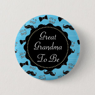 Großmutter, zum blaue Schnurrbart Bowtie Babypart Button