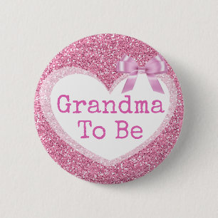 Großmutter, zum rosa Bogen-Babyparty-Knopf zu sei Button