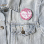 Großmutter, zum rosa Bogen-Babyparty-Knopf zu sein Button (Beispiel)
