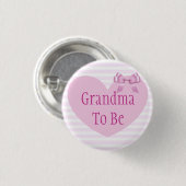 Großmutter, zum rosa Bogen-Babyparty-Knopf zu sein Button (Vorne & Hinten)