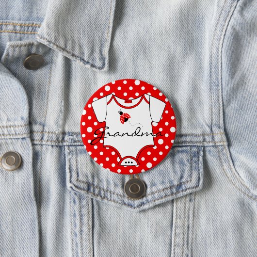 Großmutter, zum roter und weißer Marienkäfer zu Button (Beispiel)