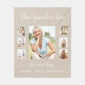 Großmutterbeige Foto sammelt Enkel Fleecedecke (Vorderseite)