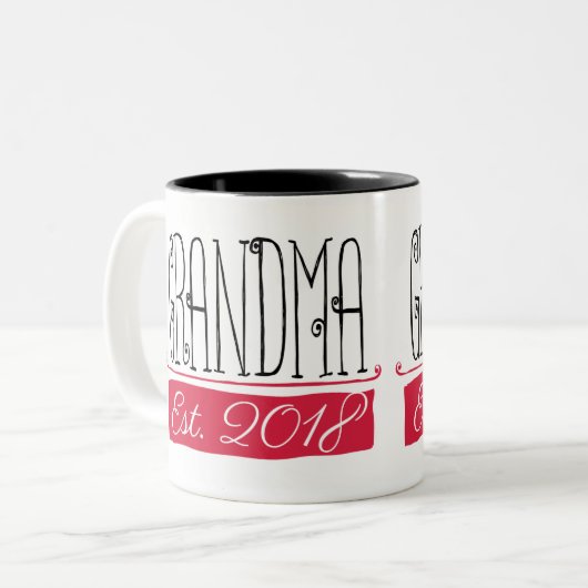 Großmutterest-Tasse 2018 Zweifarbige Tasse (Vorderseite Links)