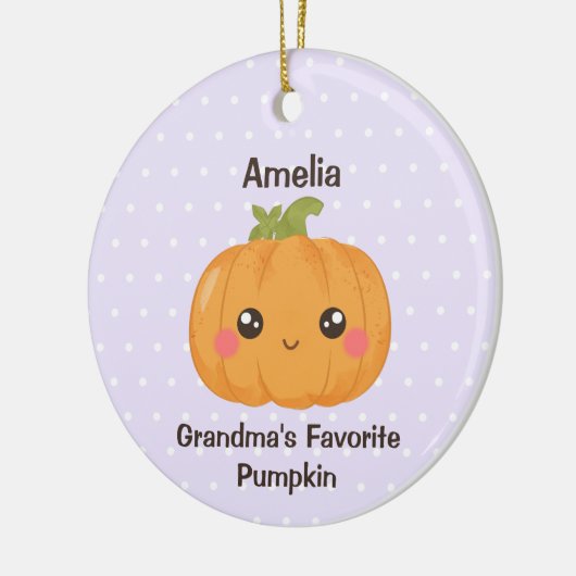 Großmuttername: Großmutter-Lieblingspumpkin Keramik Ornament (Links)