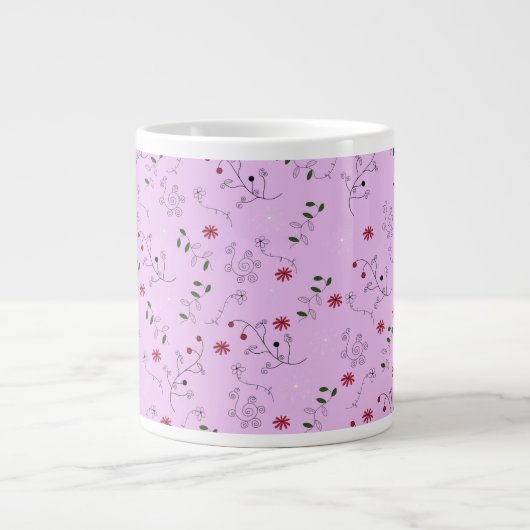 Großmutters Blumen-Garten-Muster Jumbo-Tasse (Vorderseite)