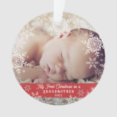 Großmutter's First Christmas Snowflake Baby Foto Ornament (Vorderseite)