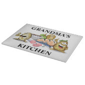 Großmutter's Kitchen Niedliche Essensfiguren Schneidebrett (Ecke)