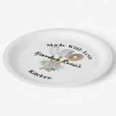 Großmutter's Küche | Aus Liebe Personalisiert gema Pappteller (Schrägansicht)