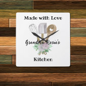 Großmutter's Küche | Mit Liebe Personalisiert Quadratische Wanduhr