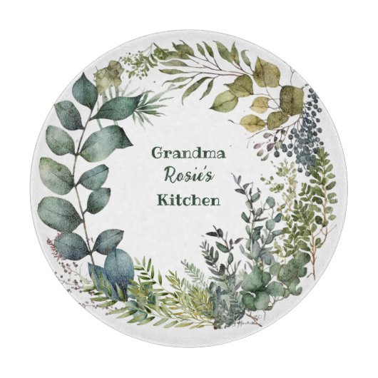 Großmutter's Küche | Personalisierter Farbdraht Schneidebrett (Vorderseite)