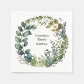 Großmutter's Küche | Personalisierter Farbdraht Serviette (Vorderseite)