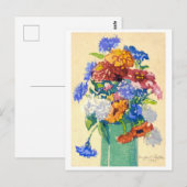 Großmutters Pfingstrosen-Gemälde Postkarte (Vorne/Hinten)