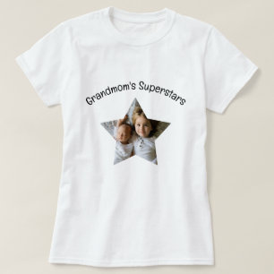 Großmutter's Superstars Personalisierter Foto Text T-Shirt