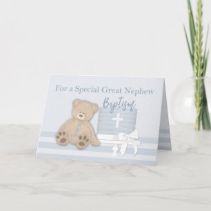 Großneffe Blau Taufkuchen Teddybär Karte