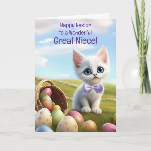 Großnichte Frohe Ostern Süße Katze Karte (Vorderseite)