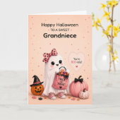 Großnichte Halloween Süßer Geist Karte (Gelbe Blume)