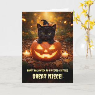 Großnichte Kleines schwarzes Kätzchen Katze Hallow Karte