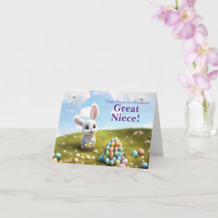Großnichte Ostern mit flauschigem Osterhasen  Karte